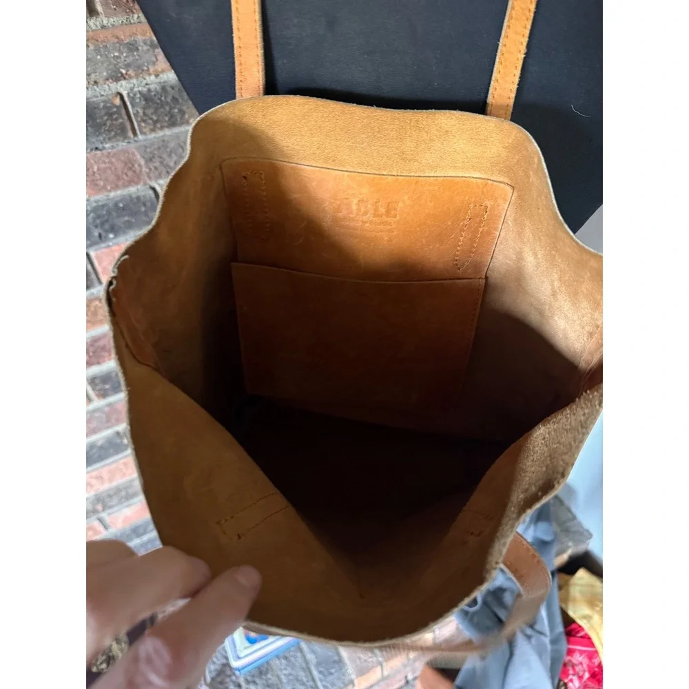 ABLE Abera Commuter Tote Cognac Leather Shoulder Bag Handcrafted Brown Large